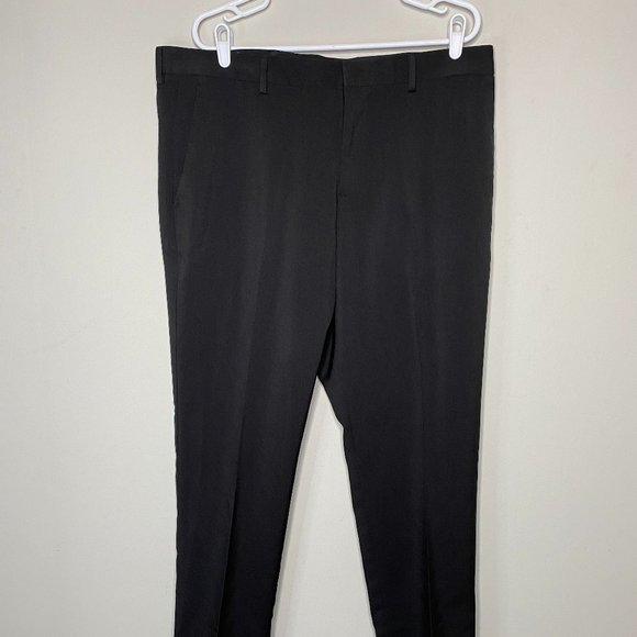 Perry Ellis Portfolio Dress Pants Men's 38 x 32 Slim Fit Black Business Office - Picture 1 of 14